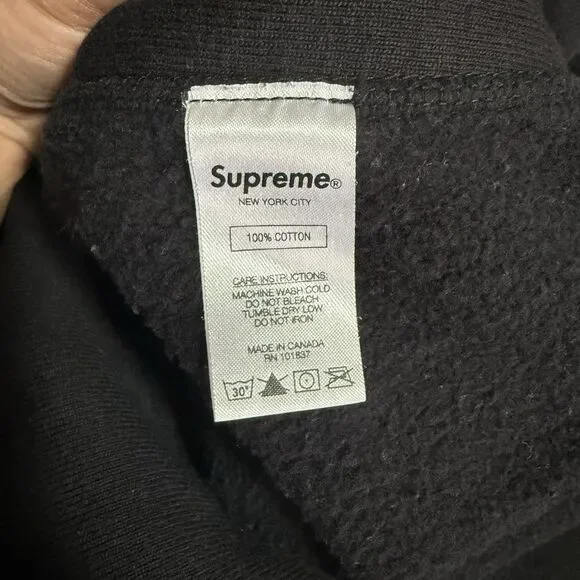 Supreme Men Water Arc Bubble Logo Hoodie Sweatshirt Black Medium Authentic